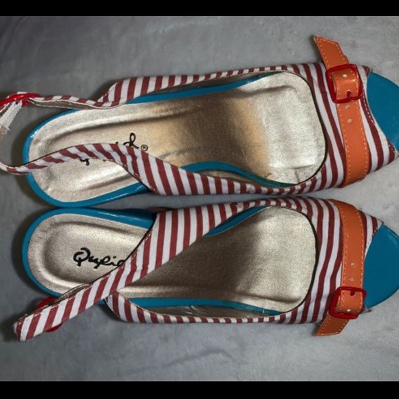 Colorblock Platform Wedges - Picture 3 of 3